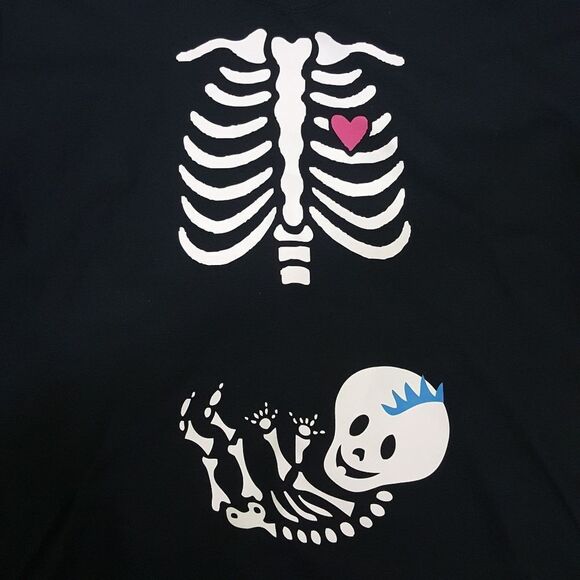 GILDAN Boy Baby Skeleton Pregnancy Graphic T-Shirt xxl Halloween - Picture 4 of 7